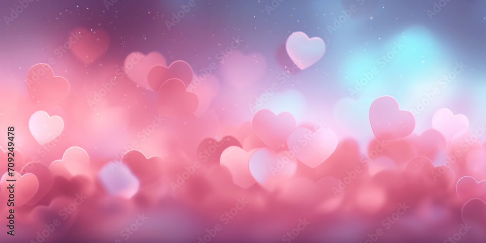 Pink hearts background, festive valentine background