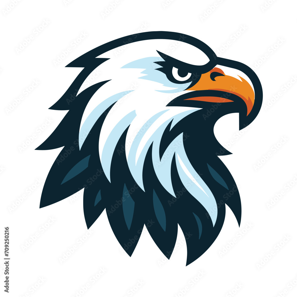 Fototapeta premium bird eagle hawk head logo mascot design vector illustration isolated on white background