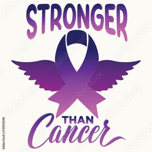 Stronger Than Cancer, Cancer Design, Ribbon For T-Shirt, Banner, Hoodie, Banner, Poster, Print On Demand