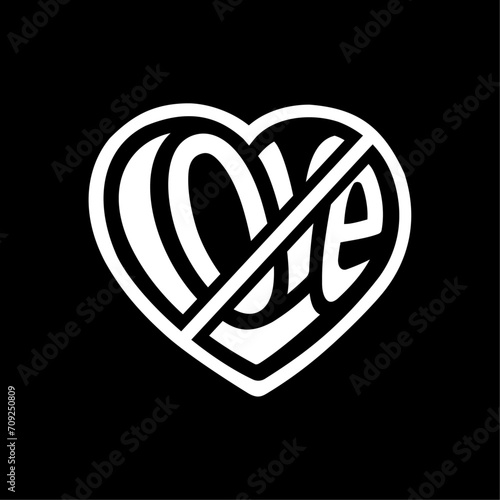 No Love Sign. Vector and Illustration.