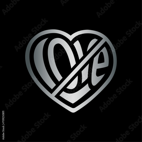 No Love Sign. Vector and Illustration.