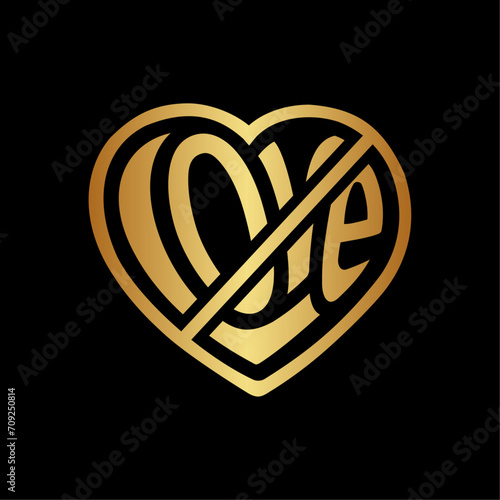 No Love Sign. Vector and Illustration.