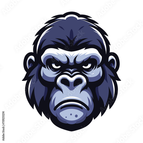 gorilla ape monkey head mascot design logo vector illustration isolated on white background