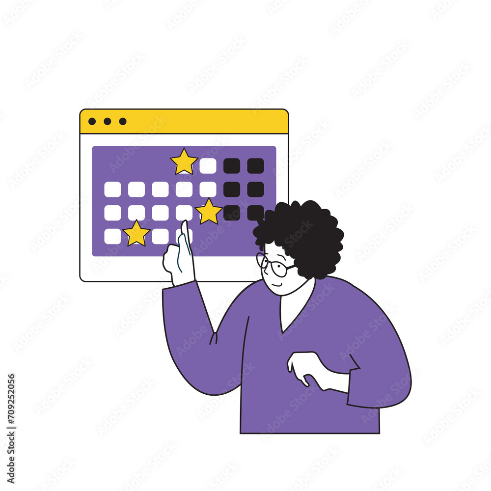 Online voting concept with cartoon people in flat design for web. Vector illustration Online voting concept with cartoon people in flat design for web. Vector illustration