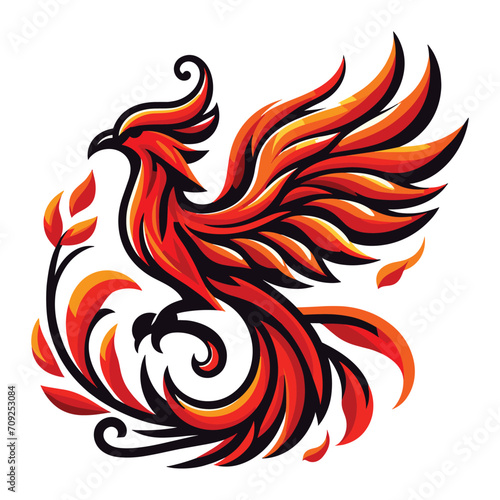 Wallpaper Mural Flying Phoenix Fire Bird abstract Logo design vector illustration. Dove Eagle Logotype concept icon isolated on white background Torontodigital.ca