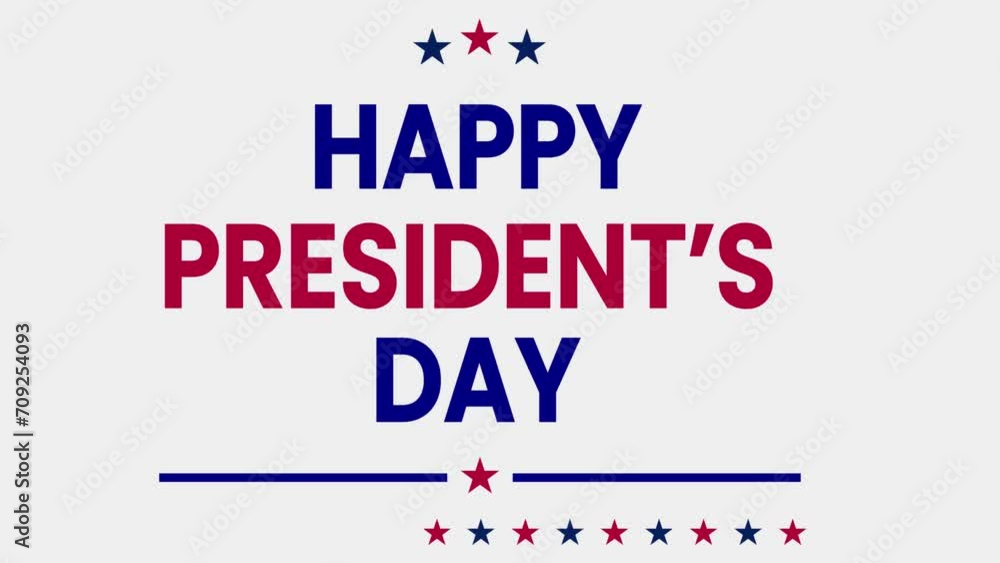 Happy president day patriotic event, text animated composition animated video with animated stars Happy president day patriotic event, text animated composition animated video with animated stars