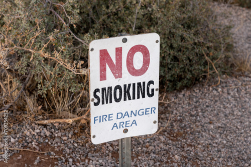 No Smoking - Fire Danger area sign