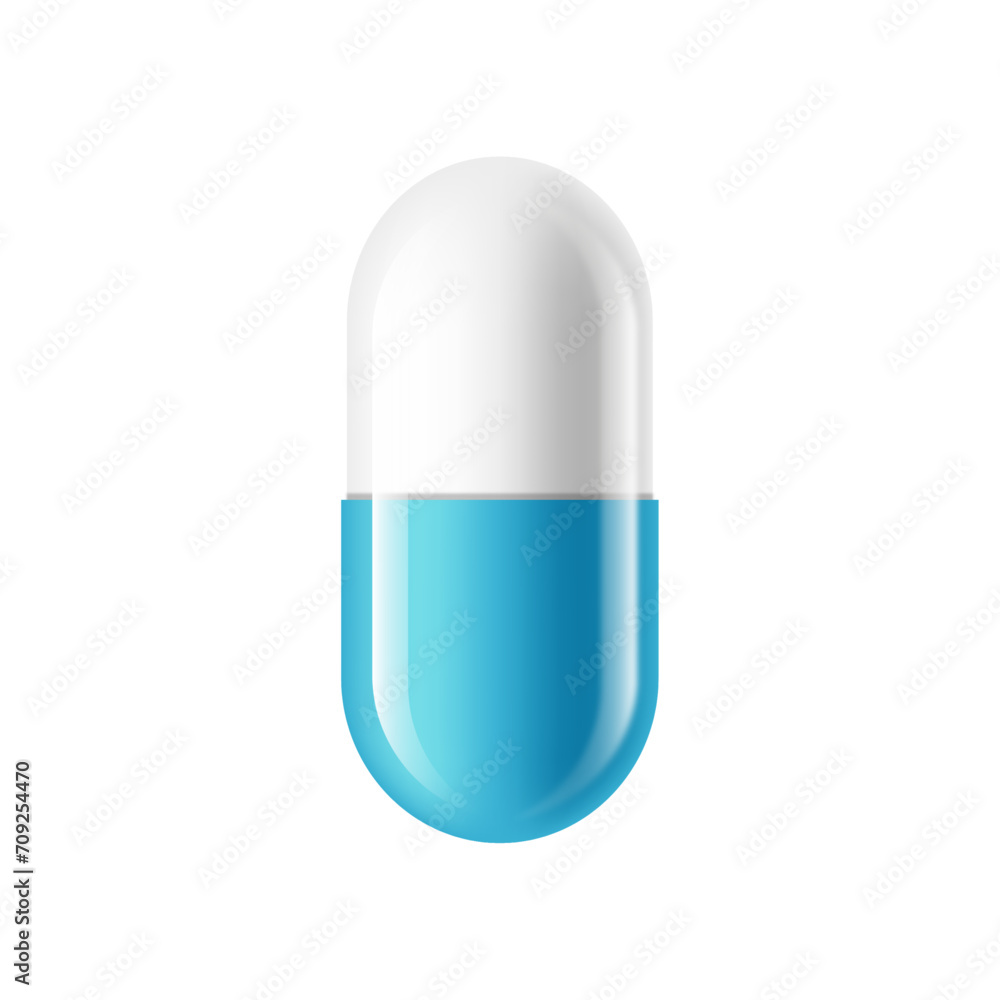 blue pill on white background blue pill on white background
