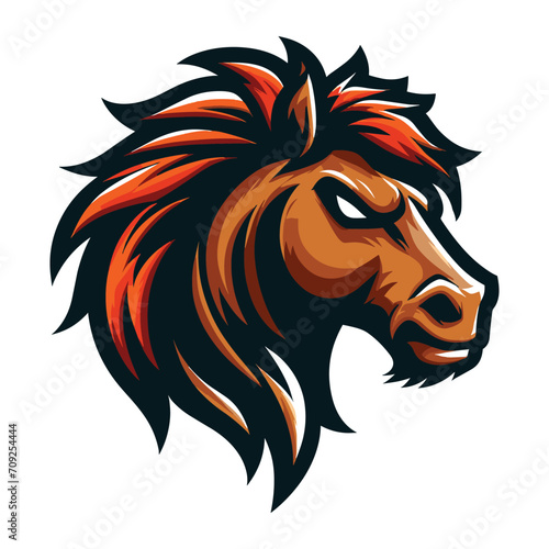 Wallpaper Mural brave strong animal horse head face mascot design vector illustration, logo template isolated on white background Torontodigital.ca