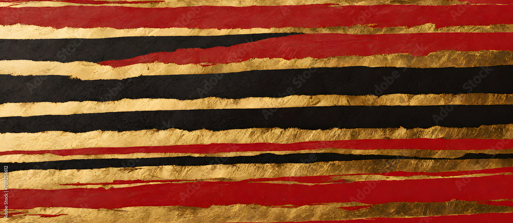 Black Red Gold Painted Stripes Brush Painting Background Colorful Digital Artwork Minimalistic Modern Card Design Wall Art