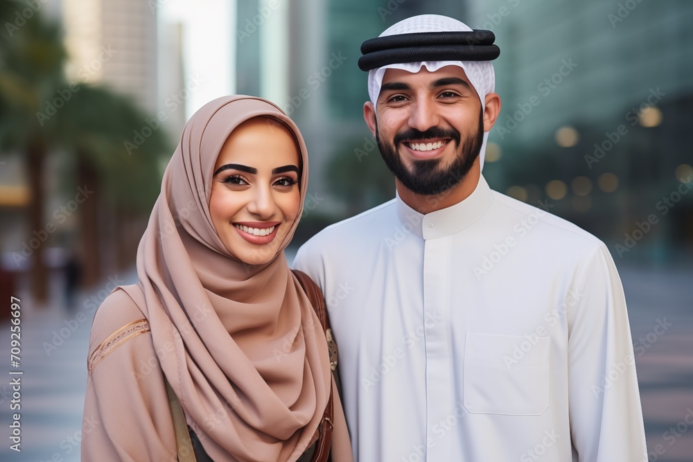 Happy arab woman and man Happy arab woman and man