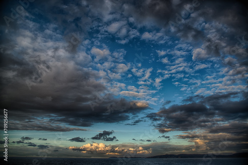 Various clouds over the sea