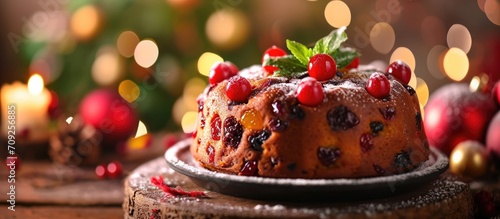 Festive fruitcakes for holidays and celebrations. photo