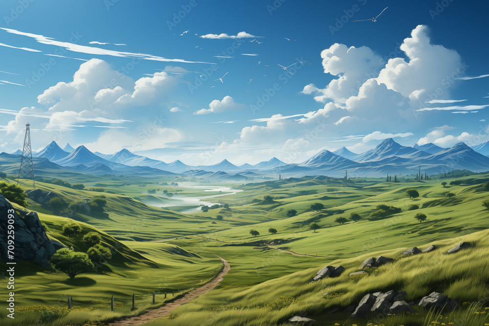 Obraz premium landscape with sky and clouds
