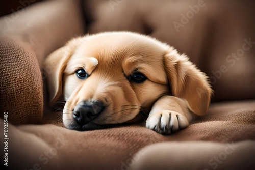 sad dog on sofa © Sana