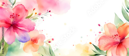 Watercolor Style Artwork Digital Background Colorful Painting Banner Wall Art Design Card Template © amonallday
