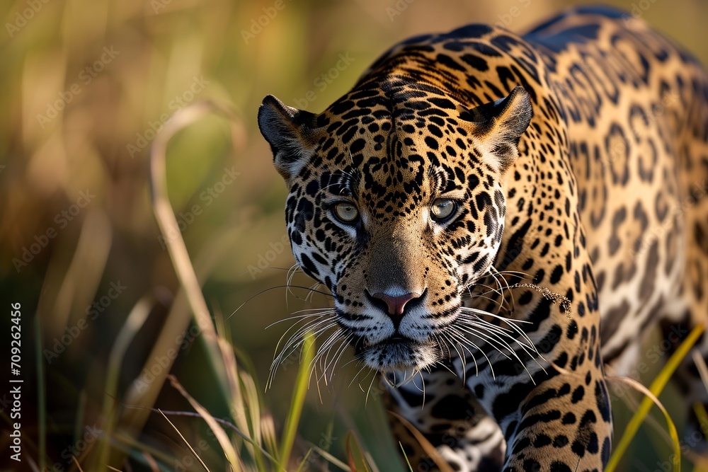 Obraz premium Jaguar in Natural Habitat under Daylight