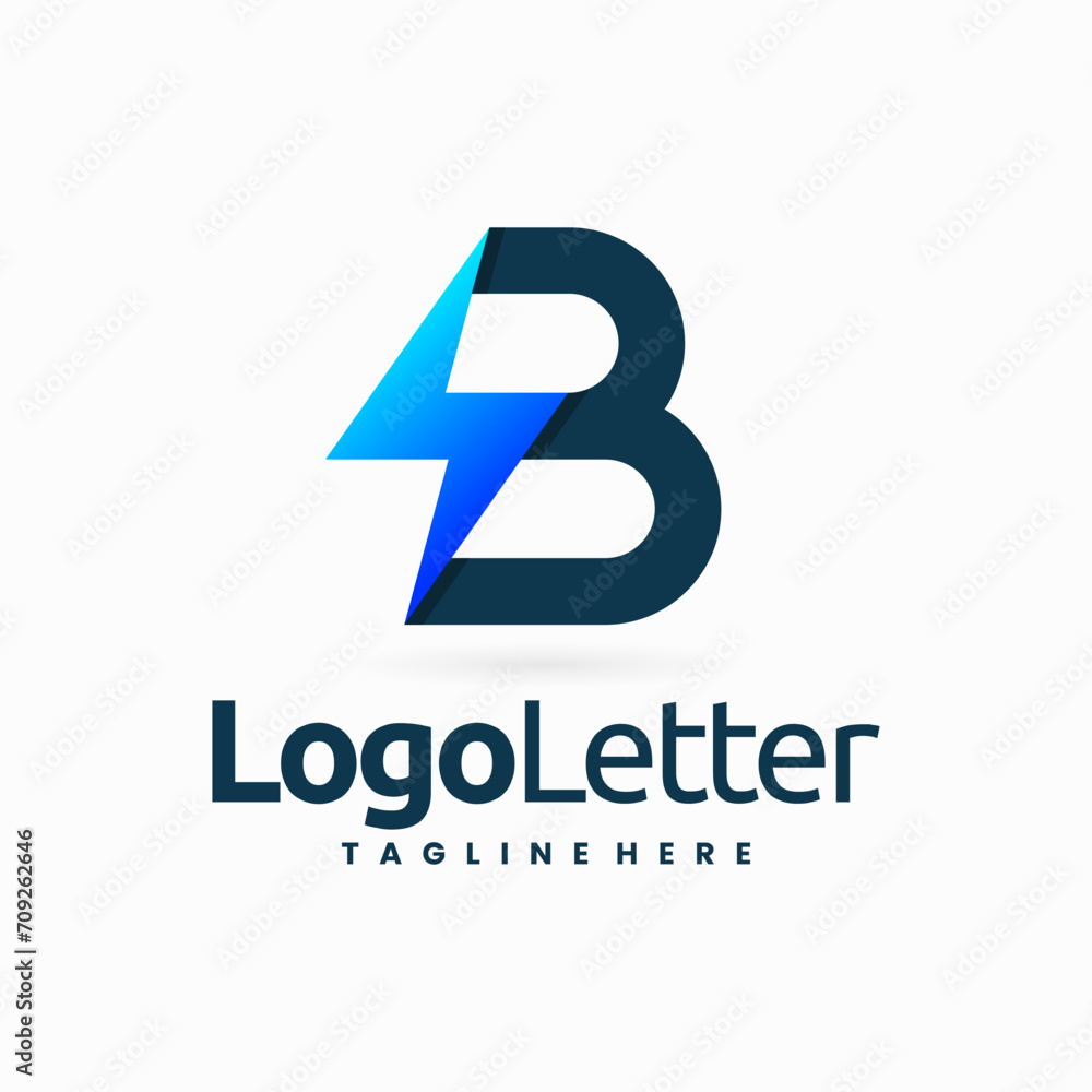 Electric Letter B logo design combination concept Electric Letter B logo design combination concept