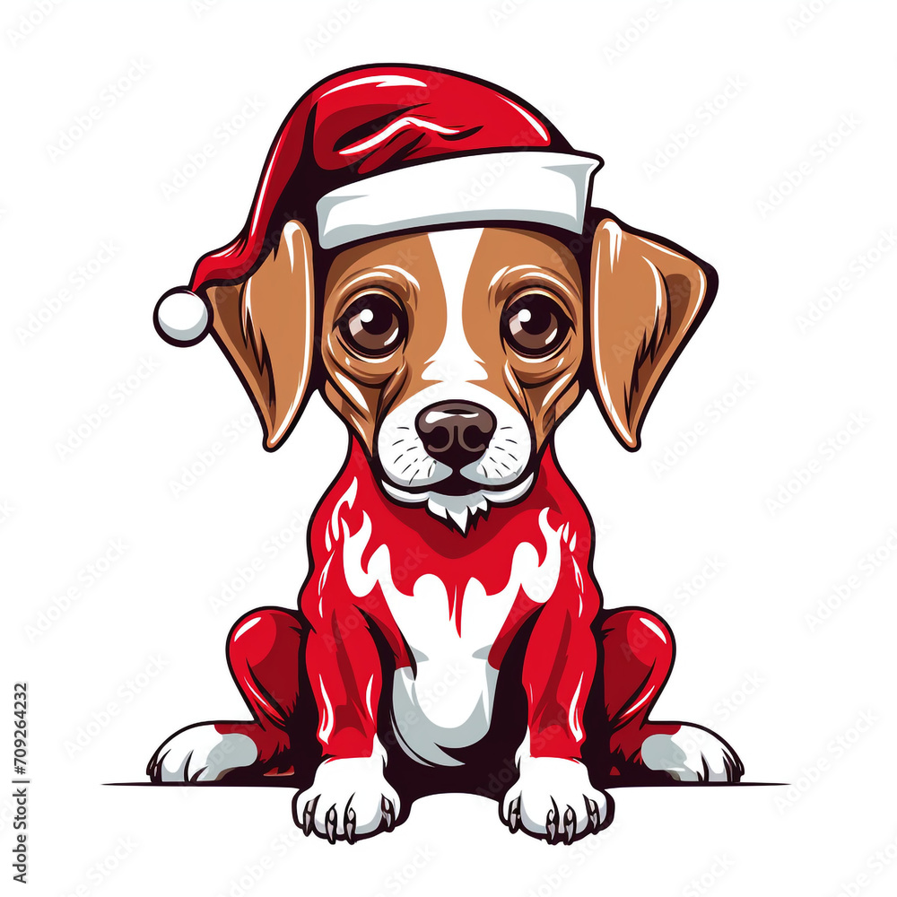dog in an silly christmas outfit tshirt design graphic created with Generative Ai dog in an silly christmas outfit tshirt design graphic created with Generative Ai