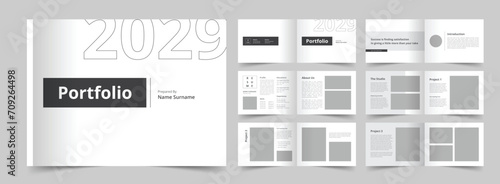 Minimalist Portfolio Brochure, Architecture Portfolio Layout, Portfolio Brochure Layout, A4 Template