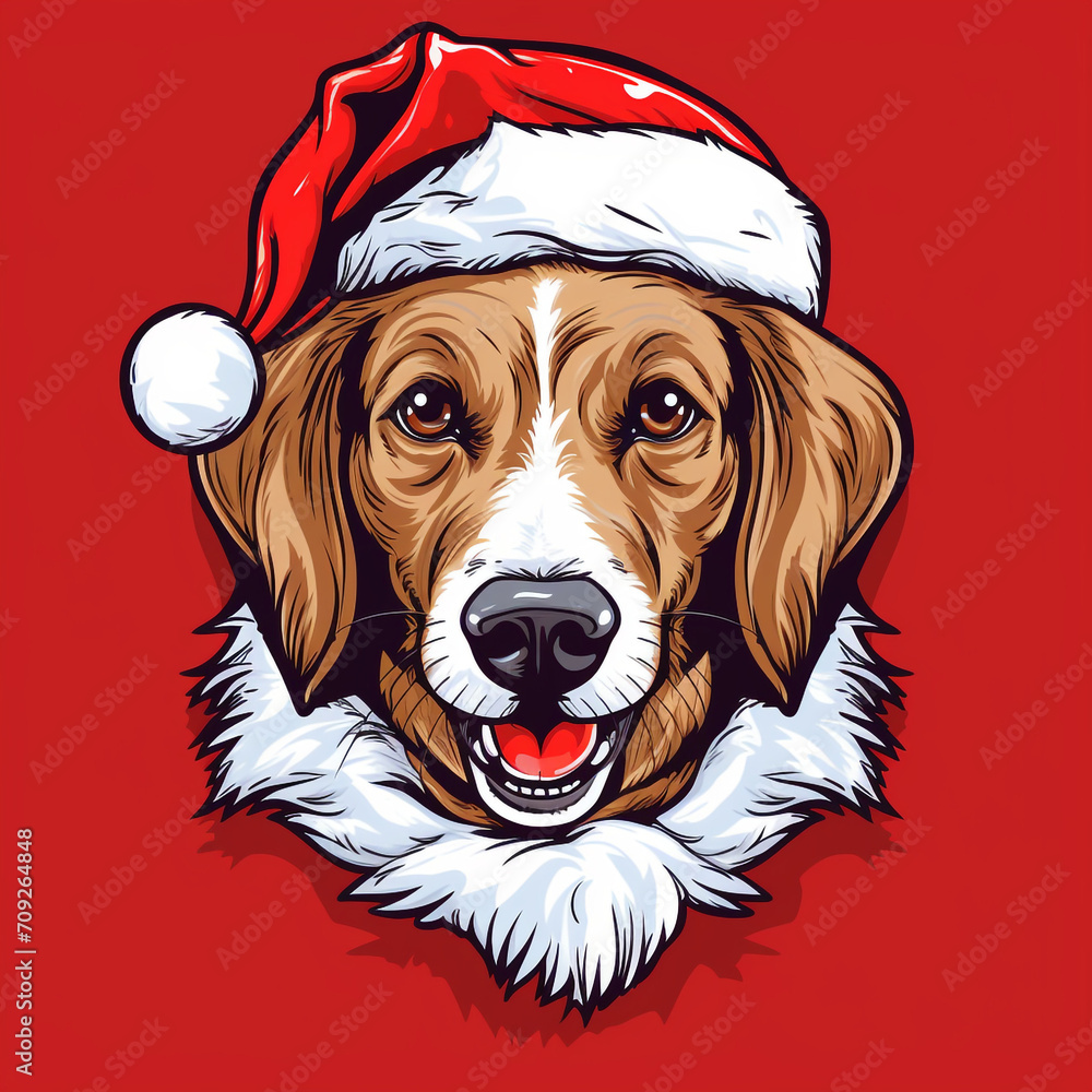 dog in an silly christmas outfit tshirt design graphic created with Generative Ai dog in an silly christmas outfit tshirt design graphic created with Generative Ai