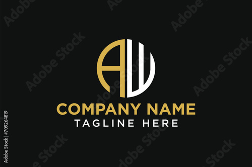 letter AW circle logo