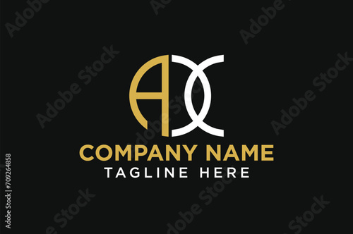 letter AX circle logo