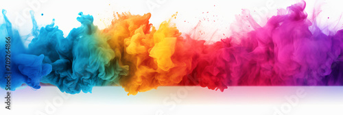 Colorful rainbow Holi paint color powder explosion