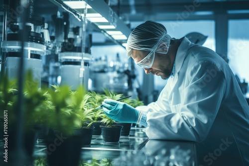 Scientists are researching medicinal cannabis for its potential to lead to advancements in disease treatment and medicine, Medical use of cannabis concept.