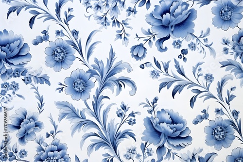 AI generated illustration of Rennaissance Floral nature pattern background wallpaper
