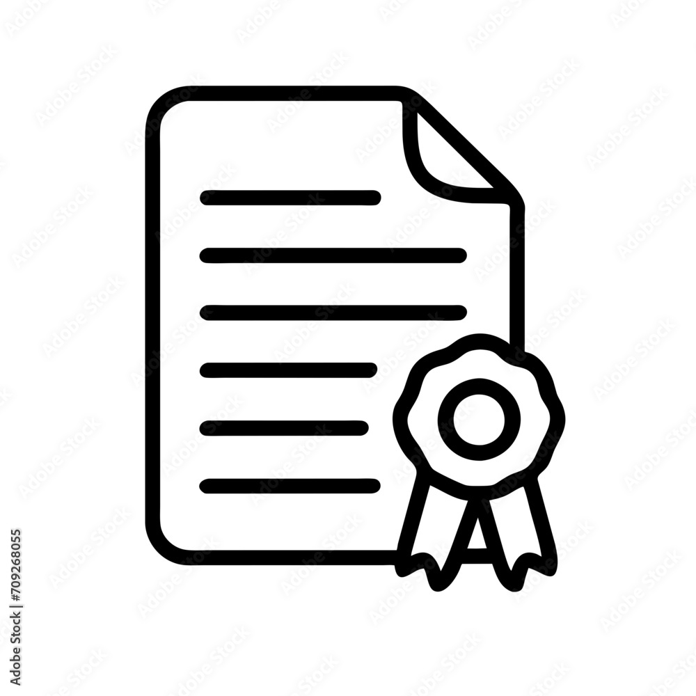 Icon letter with certificate, victory and prize grant Icon letter with certificate, victory and prize grant