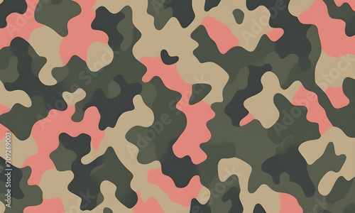 Triadic Colors Camouflage Pattern Military Colors Vector Style Camo Background Graphic Army Wall Art Design