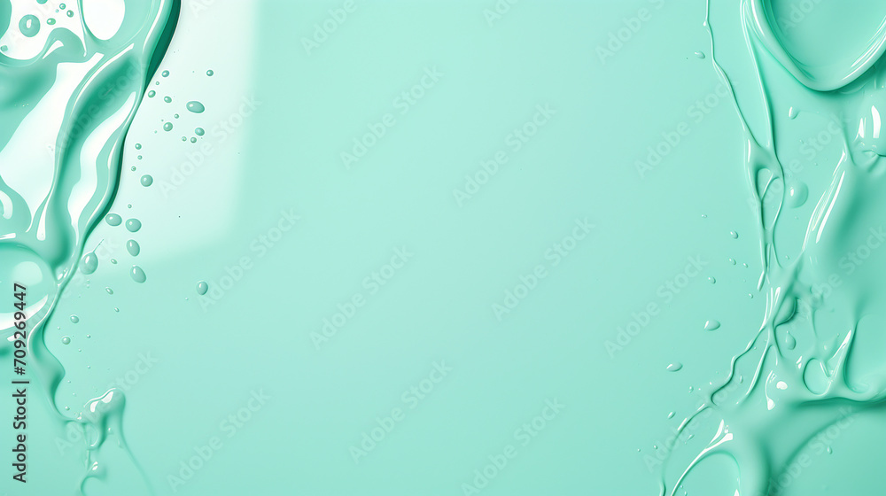 Teal paint splashing on a background of the same color Teal paint splashing on a background of the same color