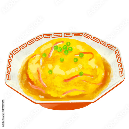 Принти на полотні 天津飯のイラスト　中華料理
