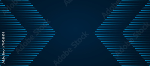 Abstract futuristic blue line geometric modern background, arrows from lines converging to the center photo