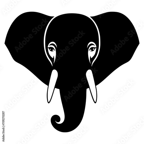 illustration of an elephant  vector silhouette