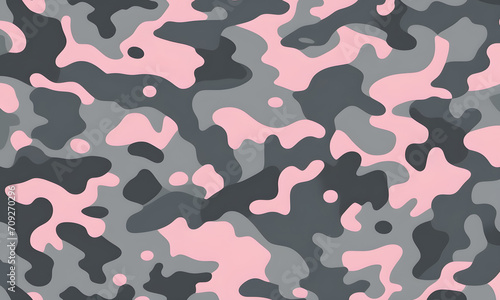 Gray Pink Camouflage Pattern Military Colors Vector Style Camo Background Graphic Army Wall Art Design