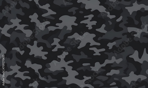 Black Night Camouflage Pattern Military Colors Vector Style Camo Background Graphic Army Wall Art Design