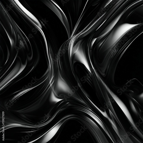 black flowing wave abstract illustration background