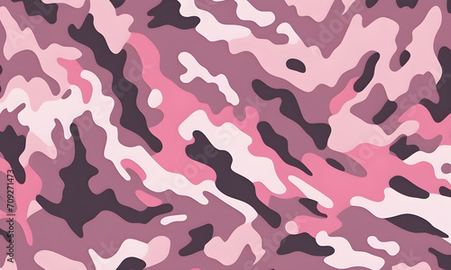 Pink Camouflage Pattern Military Colors Vector Style Camo Background Graphic Army Wall Art Design