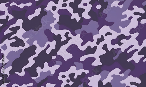 Purple Camouflage Pattern Military Colors Vector Style Camo Background Graphic Army Wall Art Design