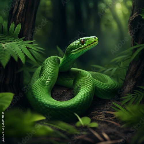 green snake illustration background