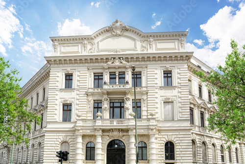 Facade of a classical villa in the city, old building with new facade after renovation © ah_fotobox