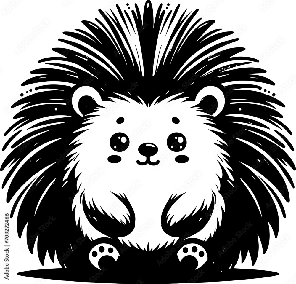 Obraz premium Puffy Porcupine Cartoon icon 4
