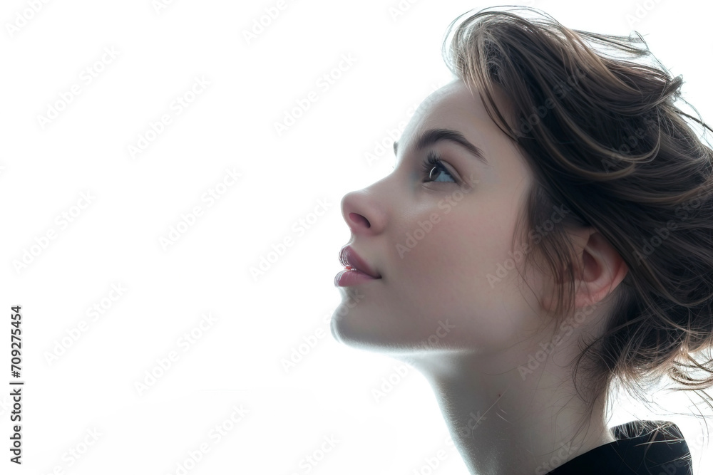 Obraz premium Portrait Of Woman Isolated Over White Background