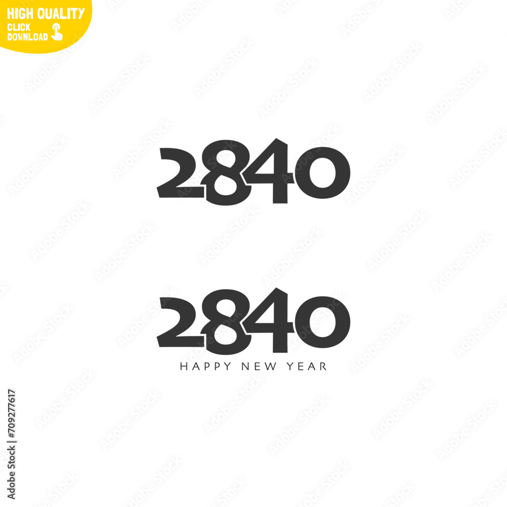 Creative Happy New Year 2840 Logo Design Creative Happy New Year 2840 Logo Design