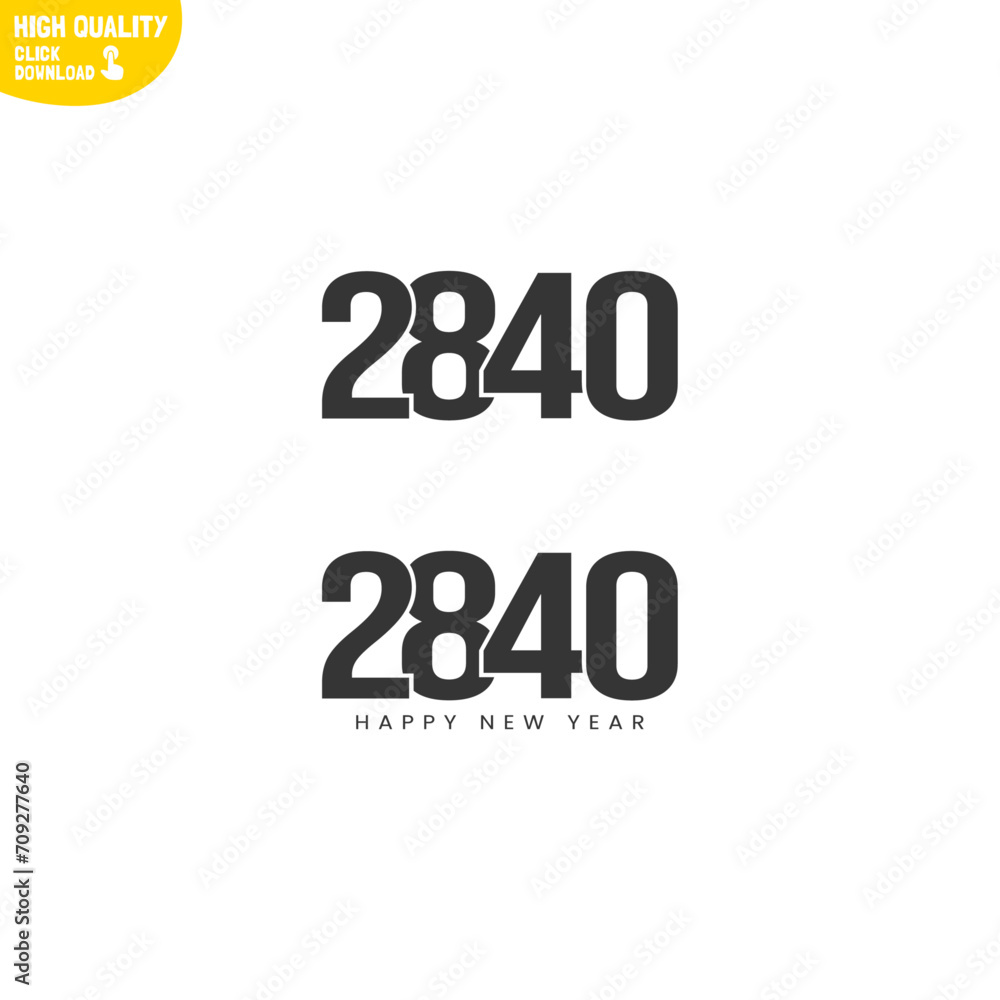 Creative Happy New Year 2840 Logo Design Creative Happy New Year 2840 Logo Design