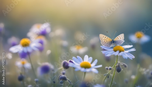 Serene butterfly on wildflower in golden hour © Minerva Studio