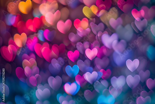Kaleidoscope of Affection: A Vibrant Array of Bokeh Hearts