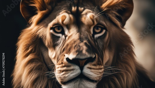 Majestic lion portrait in high detail